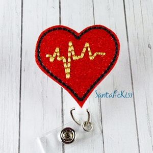 Medical Badge Reel on vinyl glitter